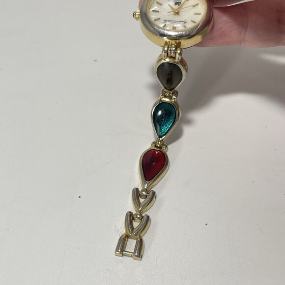 Gloria Vanderbilt Women’s Watch MOP Dial Teardrop Gem Band Quartz - Not Running - Picture 6 of 12